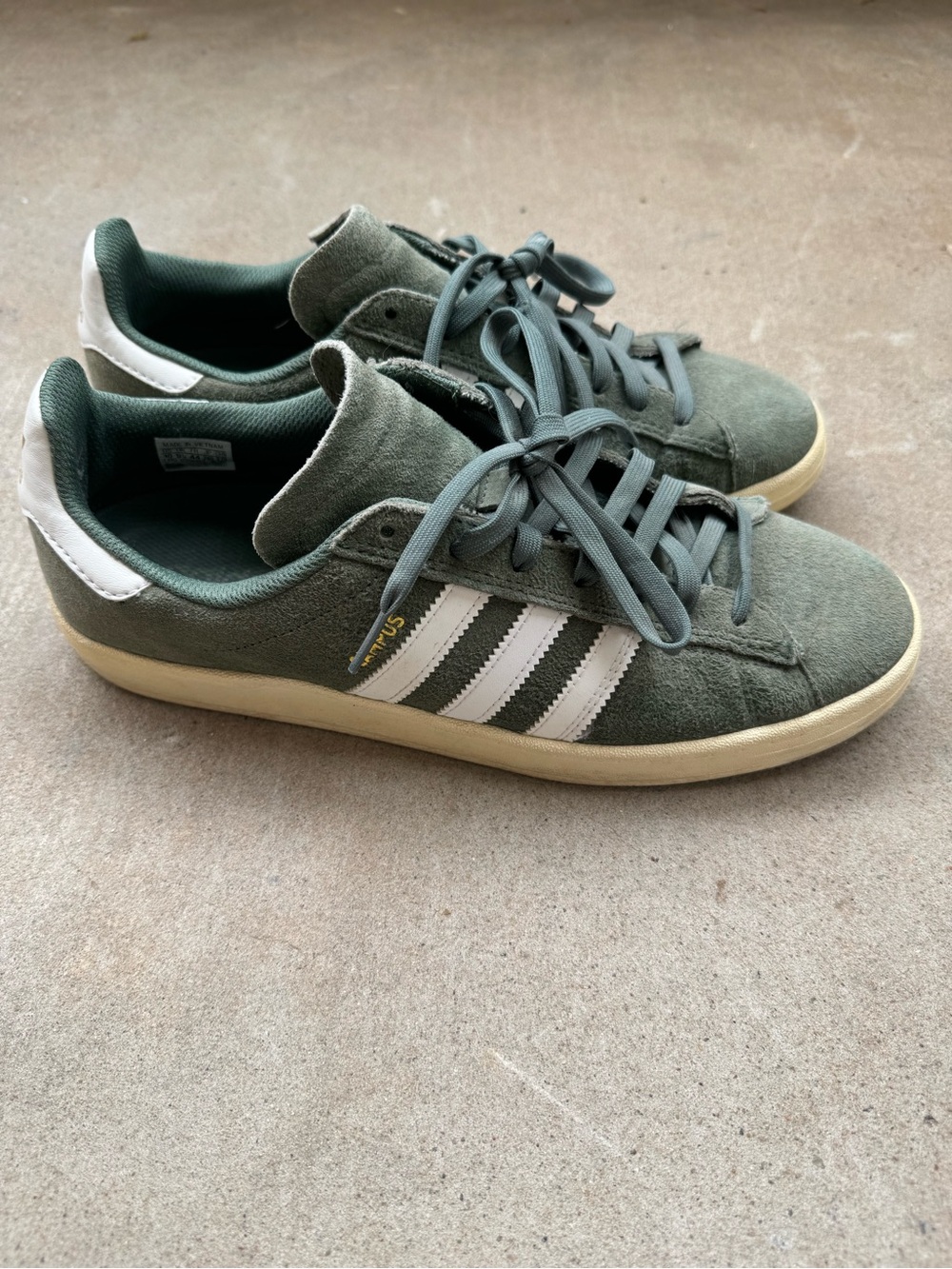 Adidas Campus Adv Green Suede Sneakers Size 10